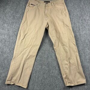 FUBU Jeans Mens 40x34 Tan Khaki Cotton Relaxed Straight Leg Vintage Streetwear